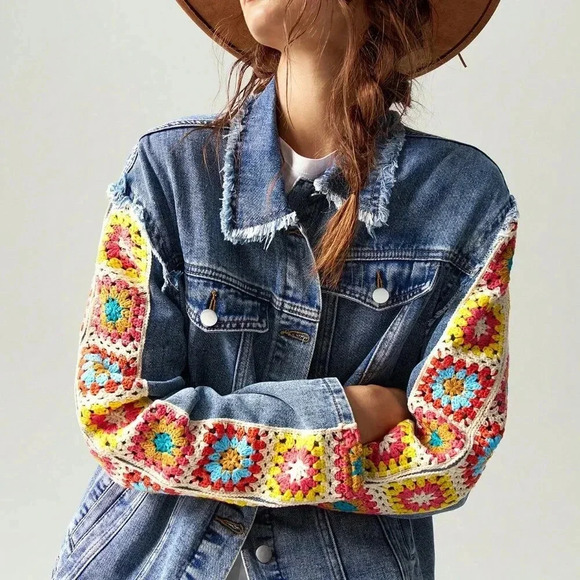 Blue Casual Women's Floral Print Drop Shoulder Long Sleeve Woven Jacket - Picture 7 of 8